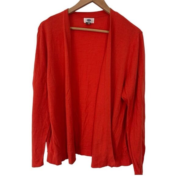 Old Navy‎ Bright Red Orange Knit Cardigan size XXL - Picture 1 of 6